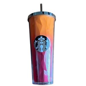 Starbucks NEW Vintage 2014 Orange/Pink Tumbler